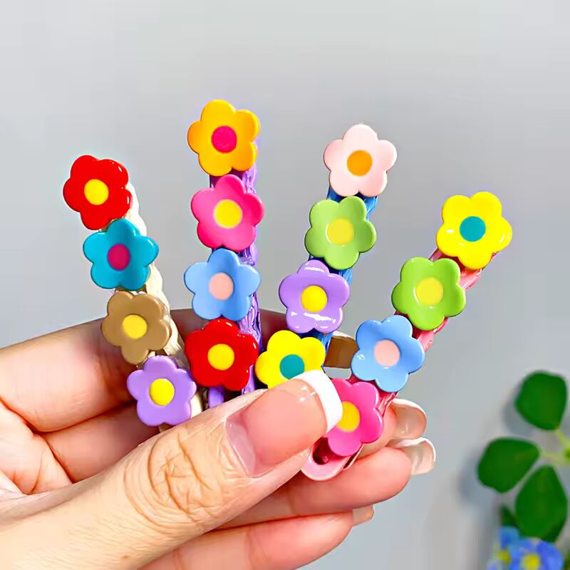 4pcs/set Cute Colorful Flowers Hair Clips For Women Girls Sweet Floral Barrettes Side Hairpins Fashion Hair Accessories