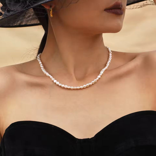 Luxury Stainless Steel Gold-plated 18K Shell Pendant Necklace for Women Natural Freshwater Pearl Necklace Ladies Charm Jewelry