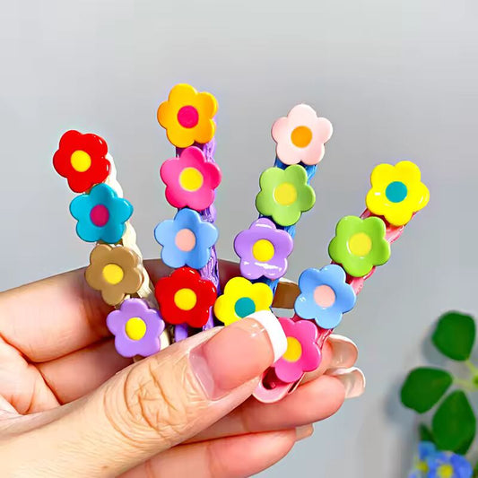 4pcs/set Cute Colorful Flowers Hair Clips For Women Girls Sweet Floral Barrettes Side Hairpins Fashion Hair Accessories